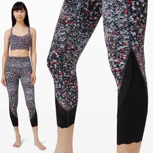 Lululemon Wunder Under Floral High-Rise Crop 23" Scallop Full-On Luxtreme 8